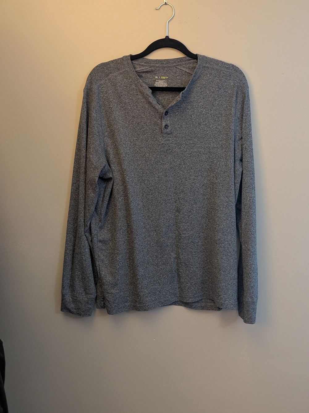 Apt. 9 Men's Gray Long-Sleeve Henley, Size XL